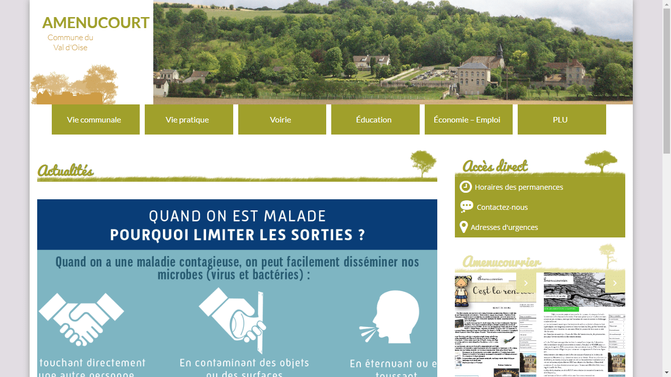 conception du site de Amenucourt par l'union des maires du Val-d'Oise