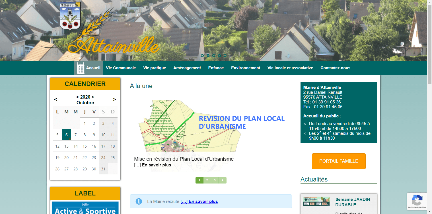 conception du site de Attainville par l'union des maires du Val-d'Oise