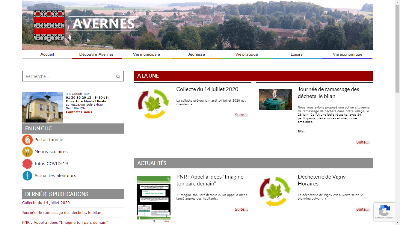 conception du site de Avernes par l'union des maires du Val-d'Oise
