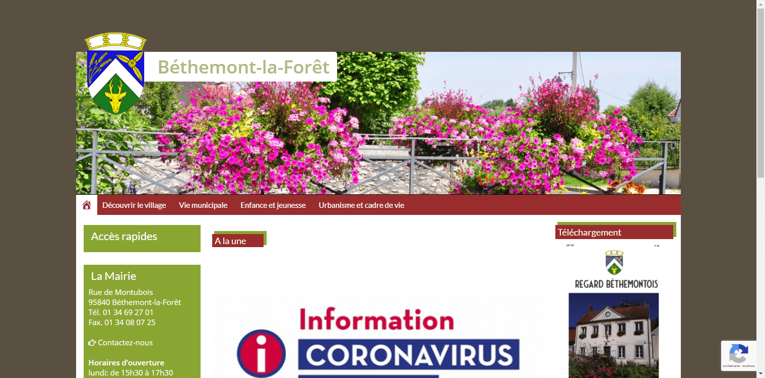 conception du site de Bethemont-la-foret par l'union des maires du Val-d'Oise