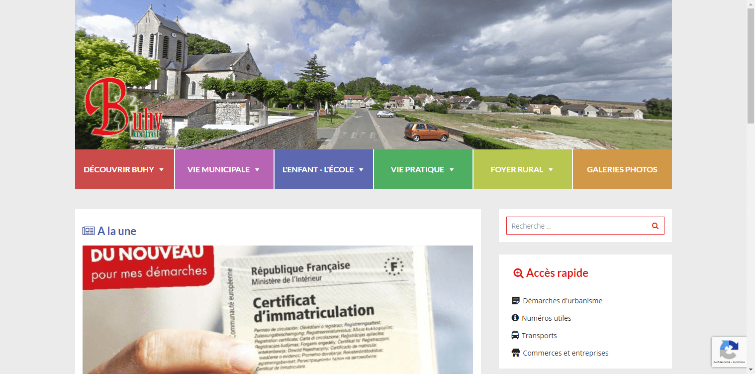 conception du site de Buhy par l'union des maires du Val-d'Oise