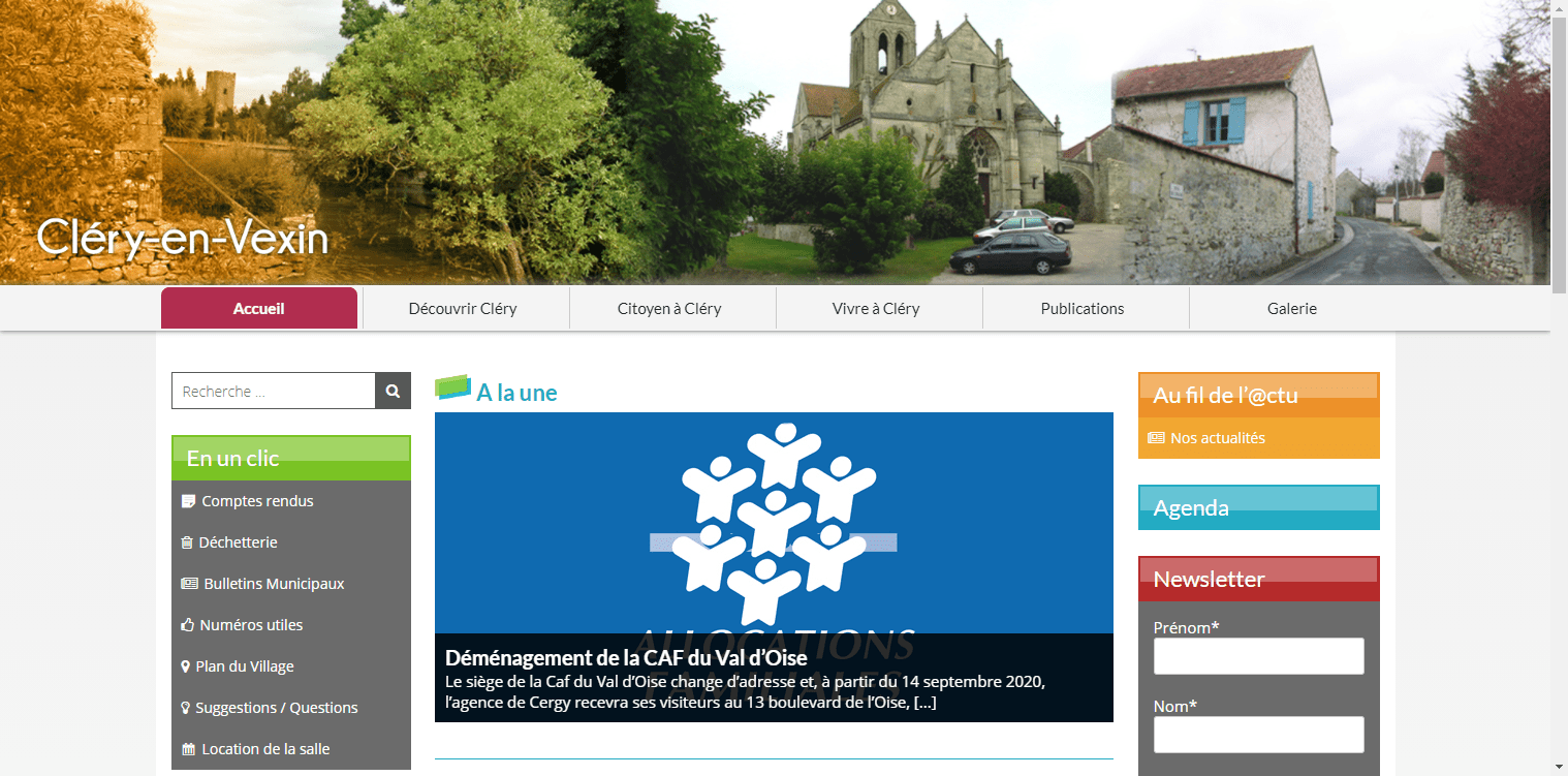 conception du site de Clery-en-vexin par l'union des maires du Val-d'Oise