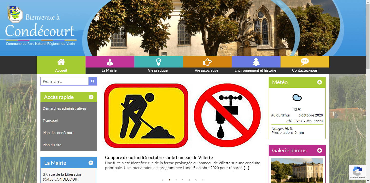 conception du site de Condécourt par l'union des maires du Val-d'Oise