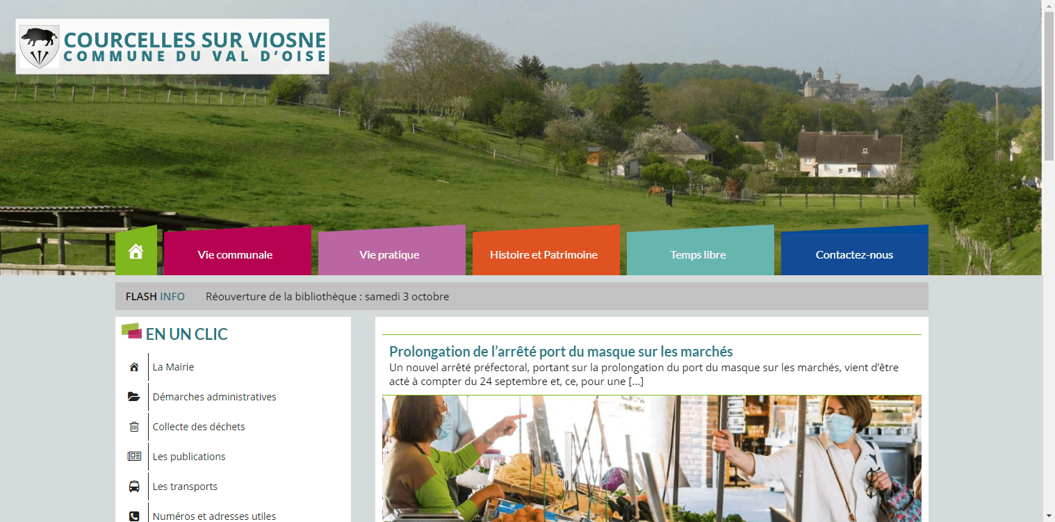 conception du site de Courcelles sur viosnes par l'union des maires du Val-d'Oise