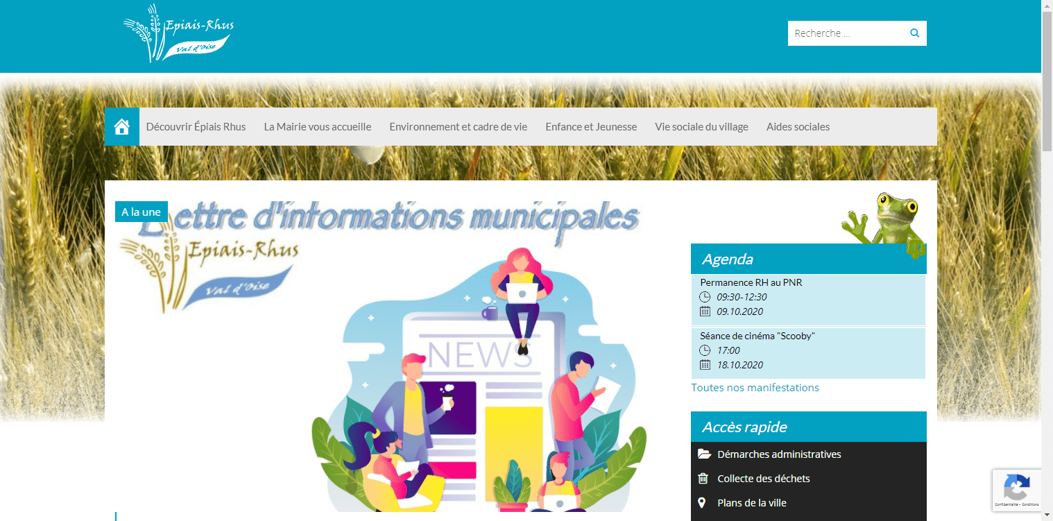 conception du site de Epiais-Rhus par l'union des maires du Val-d'Oise