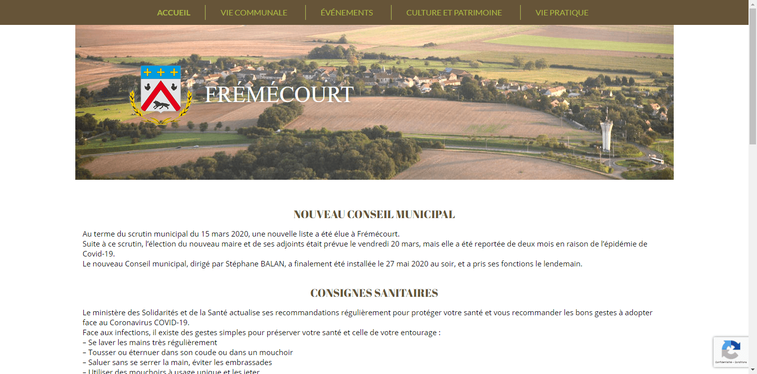 conception du site de Frémecourt par l'union des maires du Val-d'Oise