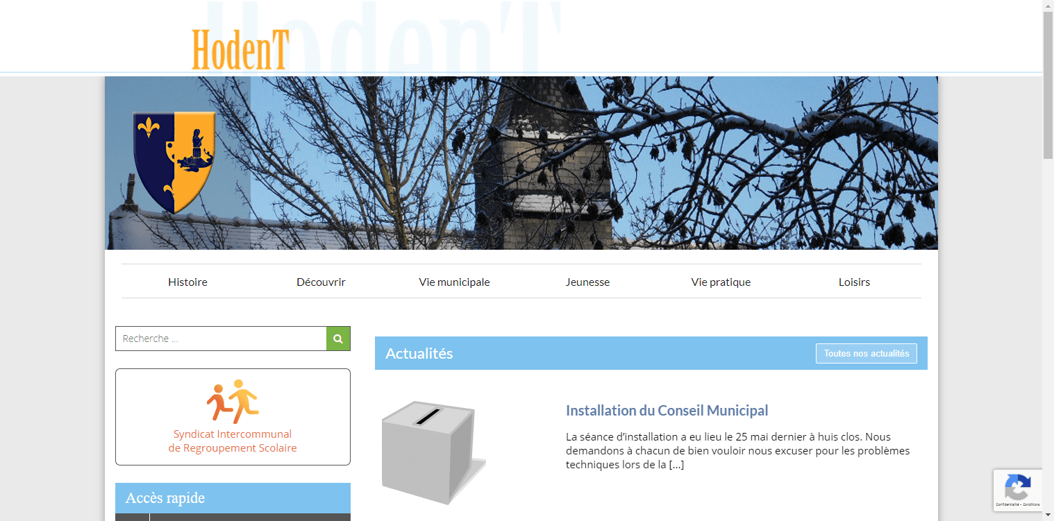 conception du site de Hodent par l'union des maires du Val-d'Oise