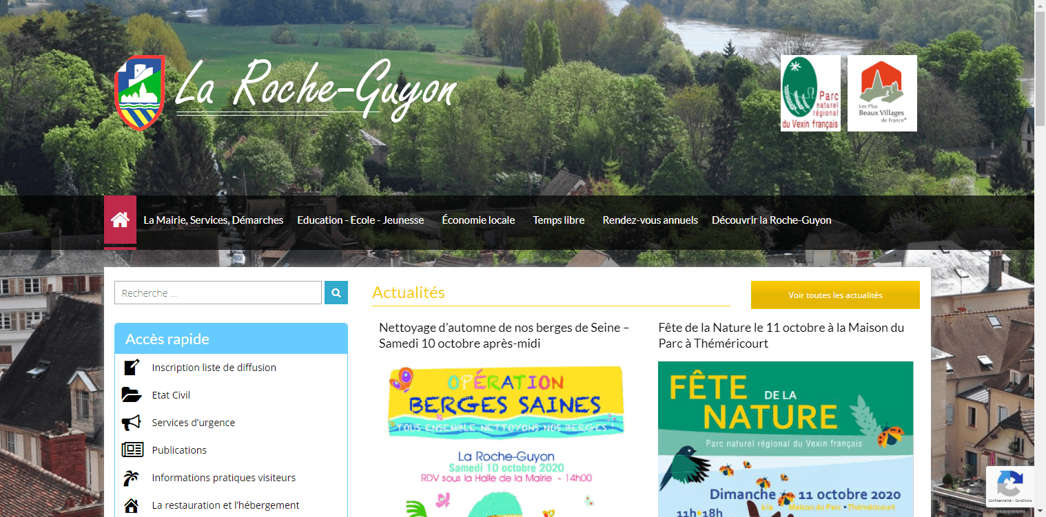 conception du site de La Roche-Guyon par l'union des maires du Val-d'Oise