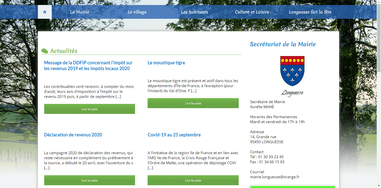 conception du site de Longuesse par l'union des maires du Val-d'Oise