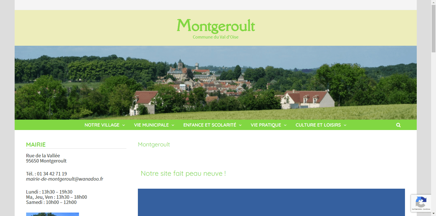 conception du site de Montgeroult par l'union des maires du Val-d'Oise