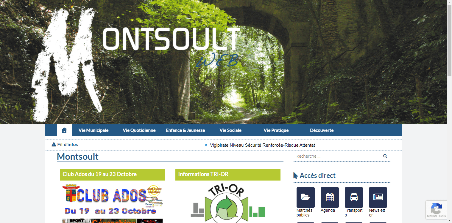conception du site de Montsoult par l'union des maires du Val-d'Oise