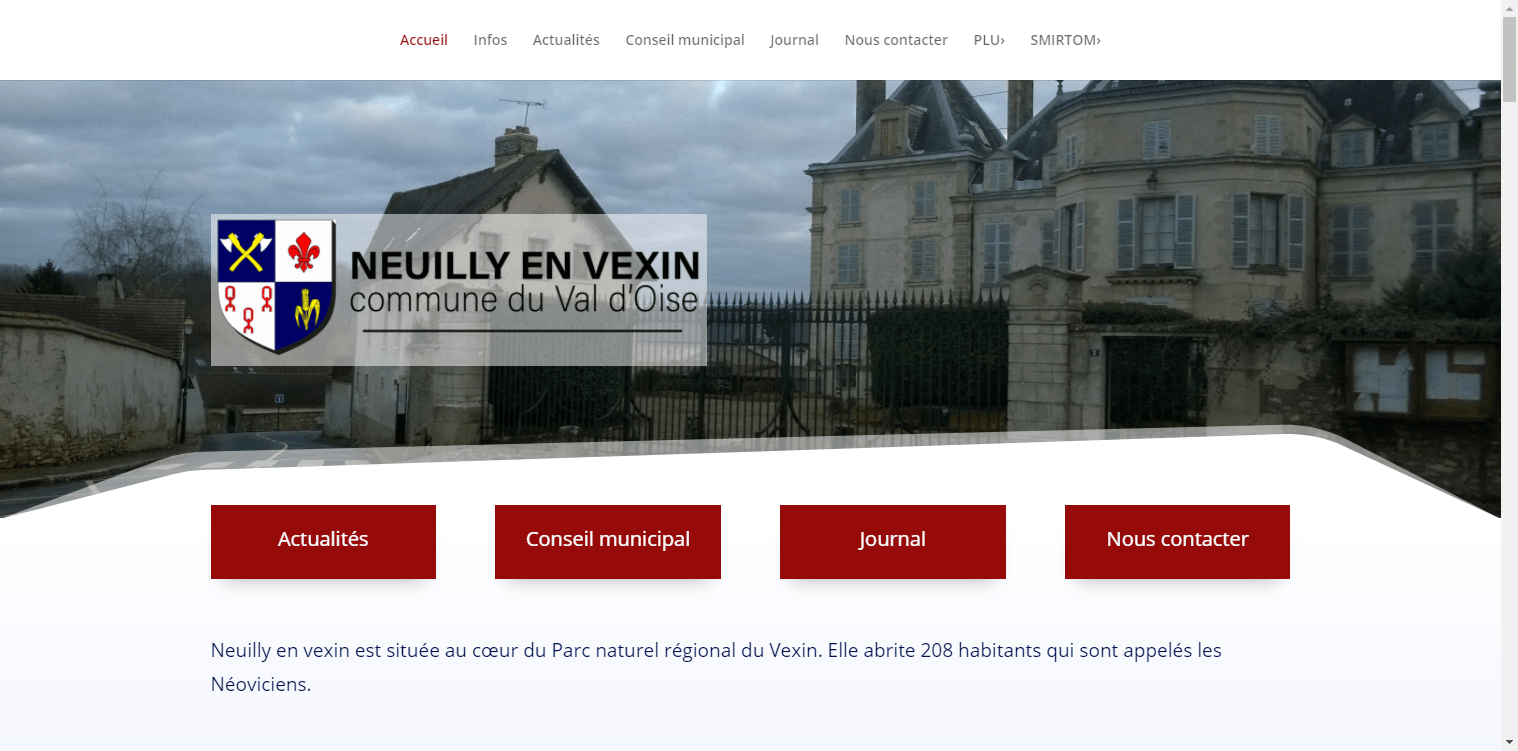conception du site de Neuilly en vexin par l'union des maires du Val-d'Oise