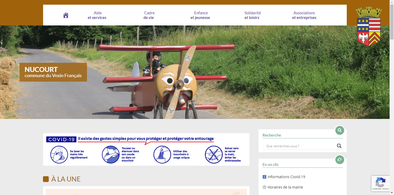 conception du site de Nucourt par l'union des maires du Val-d'Oise