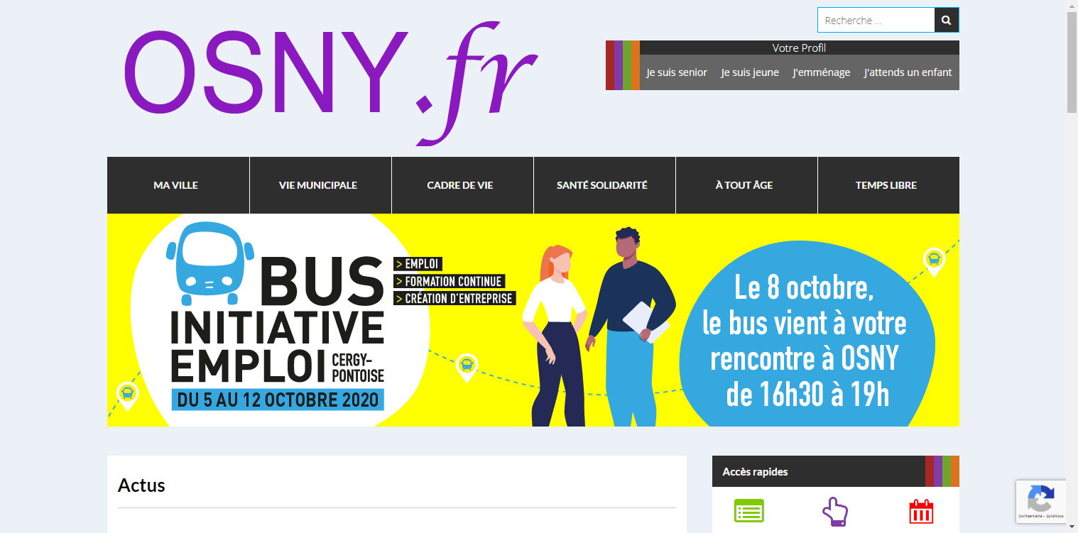conception du site de Osny par l'union des maires du Val-d'Oise