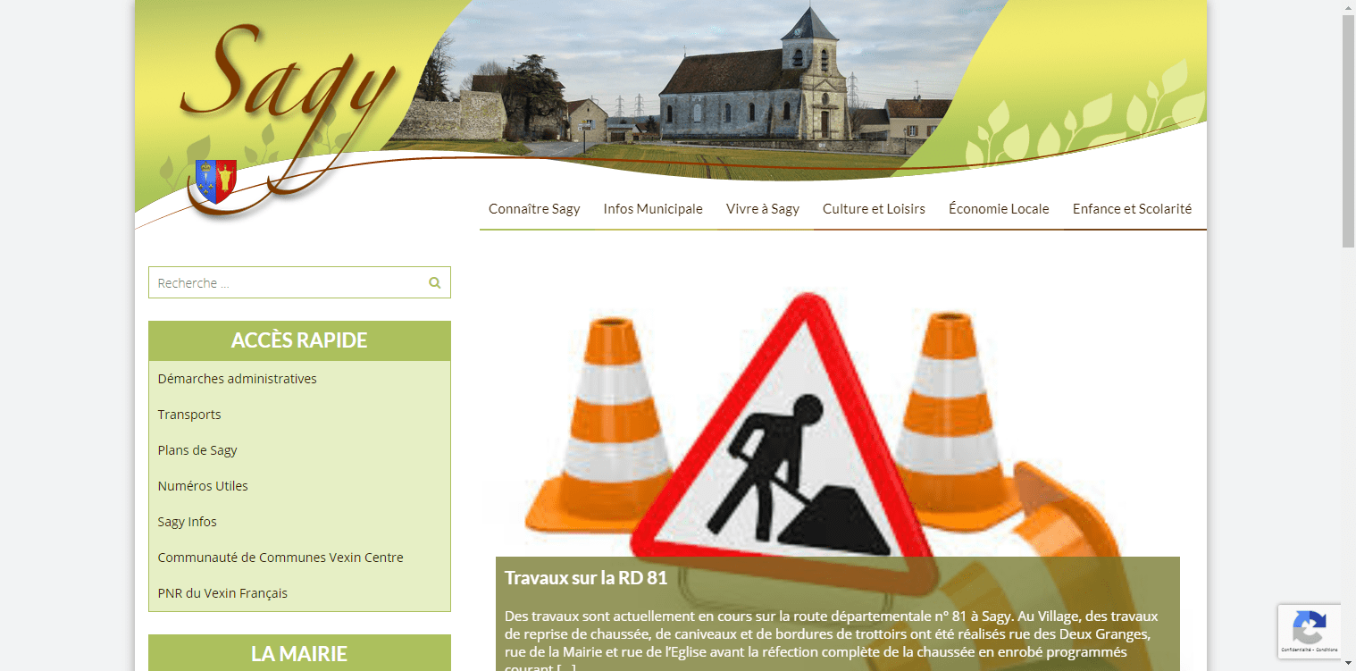 conception du site de Sagy par l'union des maires du Val-d'Oise