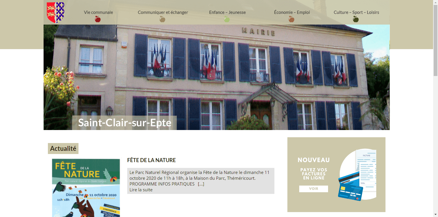 conception du site de Saint-Clair-sur-Epte par l'union des maires du Val-d'Oise