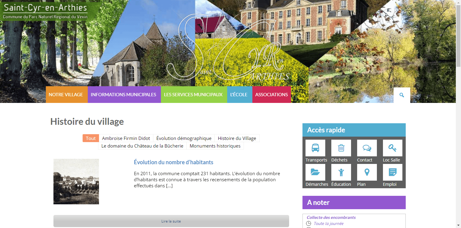 conception du site de Saint-Cyr-en-Arthies par l'union des maires du Val-d'Oise