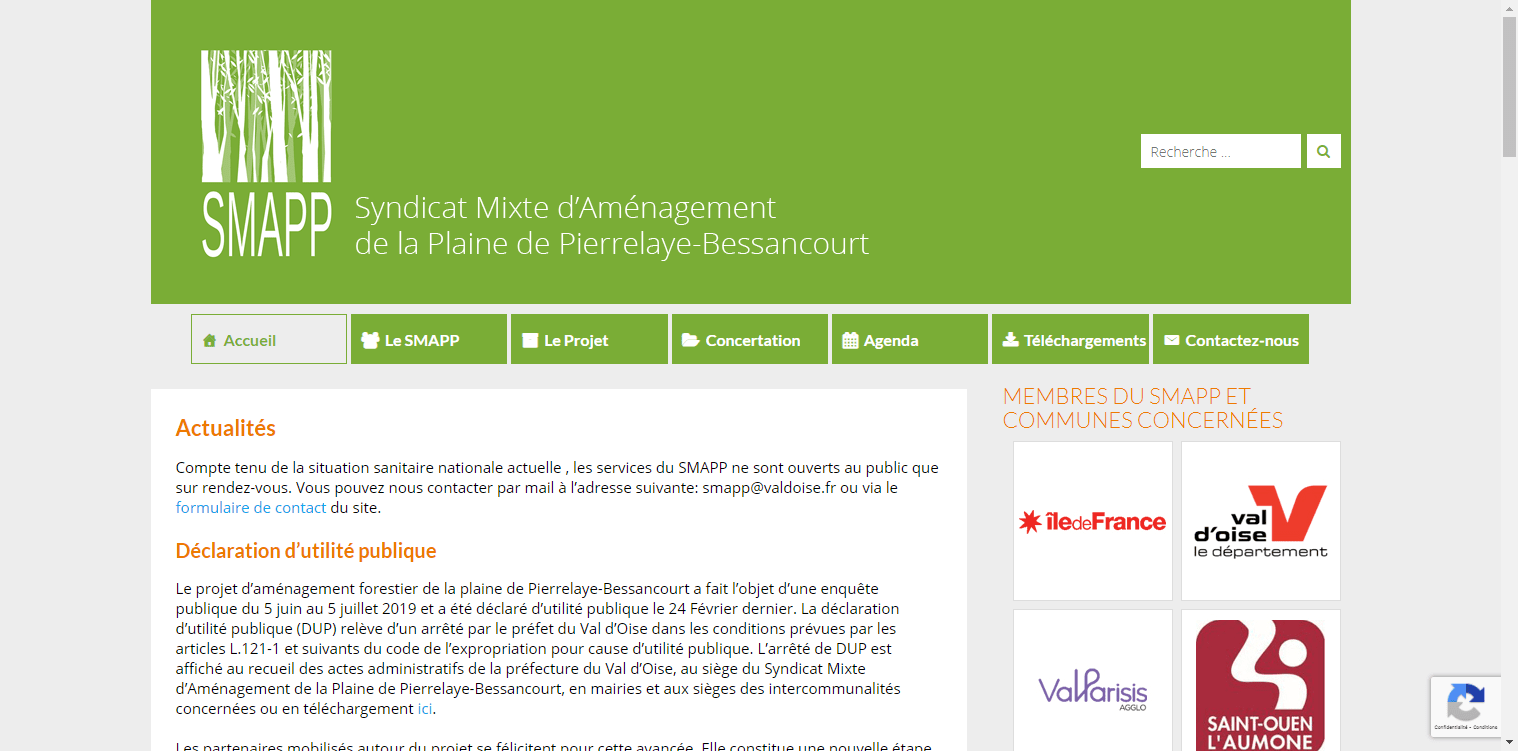 conception du site de SMAPP par l'union des maires du Val-d'Oise