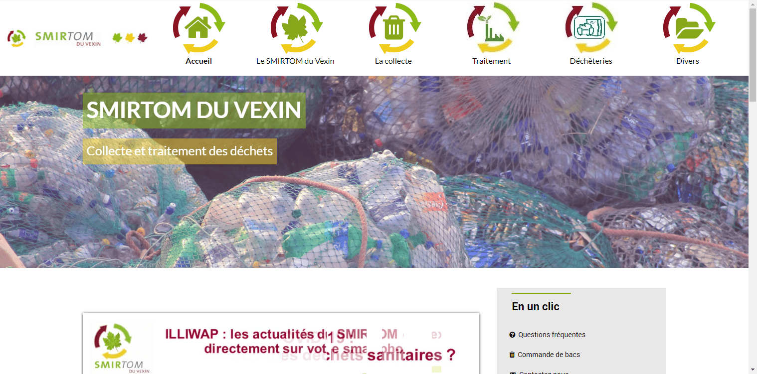 conception du site de SMIRTOM du vexin par l'union des maires du Val-d'Oise