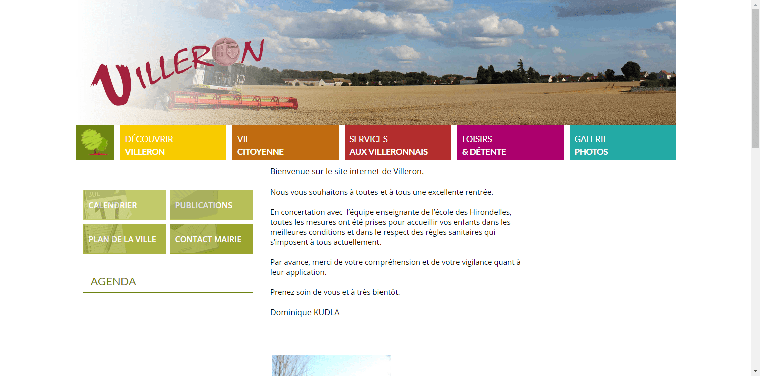 conception du site de Villeron par l'union des maires du Val-d'Oise