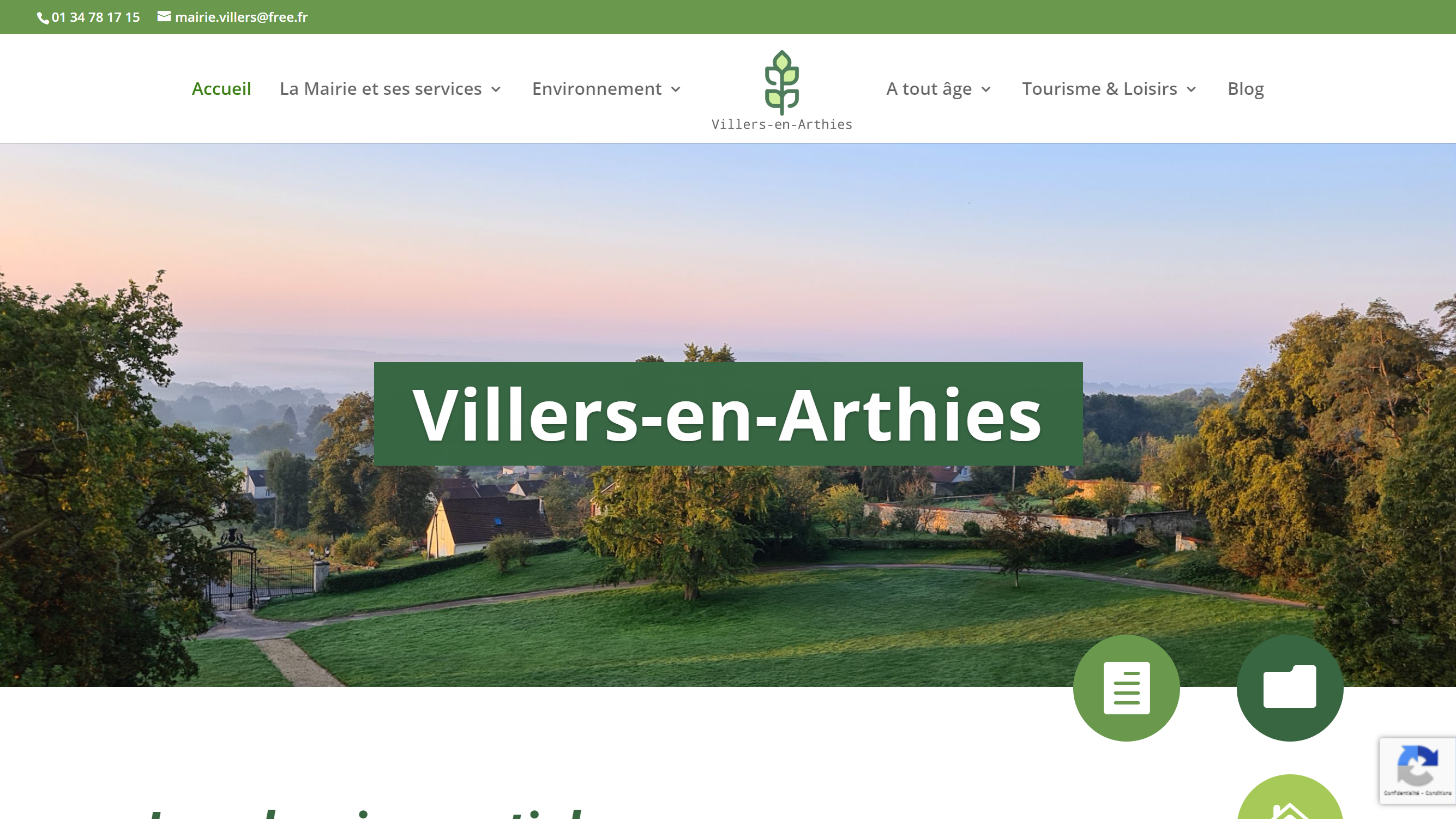 conception du site de Villers-en-Arthies par l'union des maires du Val-d'Oise
