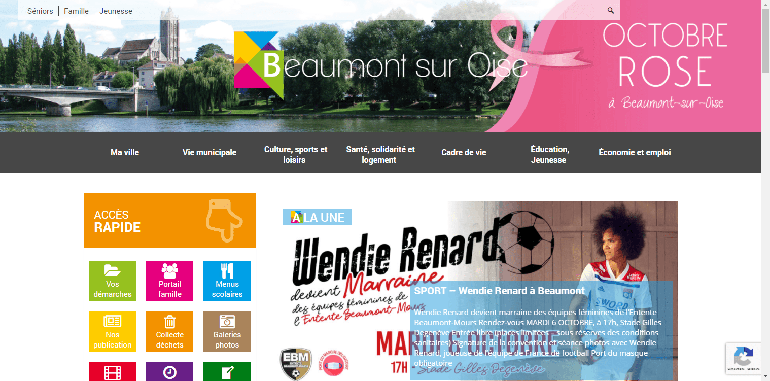 conception du site de Beaumont sur Oise par l'union des maires du Val-d'Oise